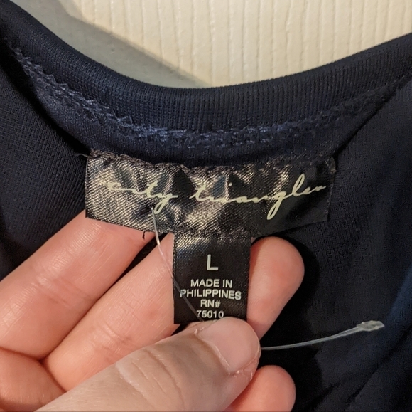 NWT City Triangles Navy Blue Tie‎ Waist Semi-Formal Homecoming Dress Size Large - Picture 8 of 10